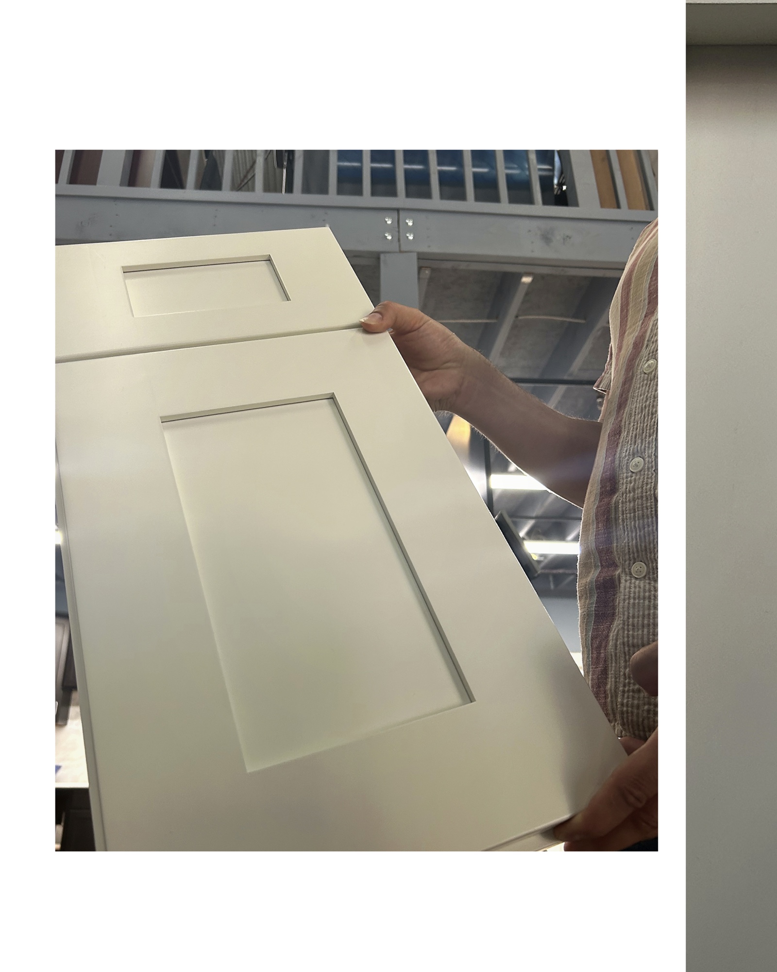 Champagne Maple Shaker cabinet door by Forevermark — warm off-white shaker style