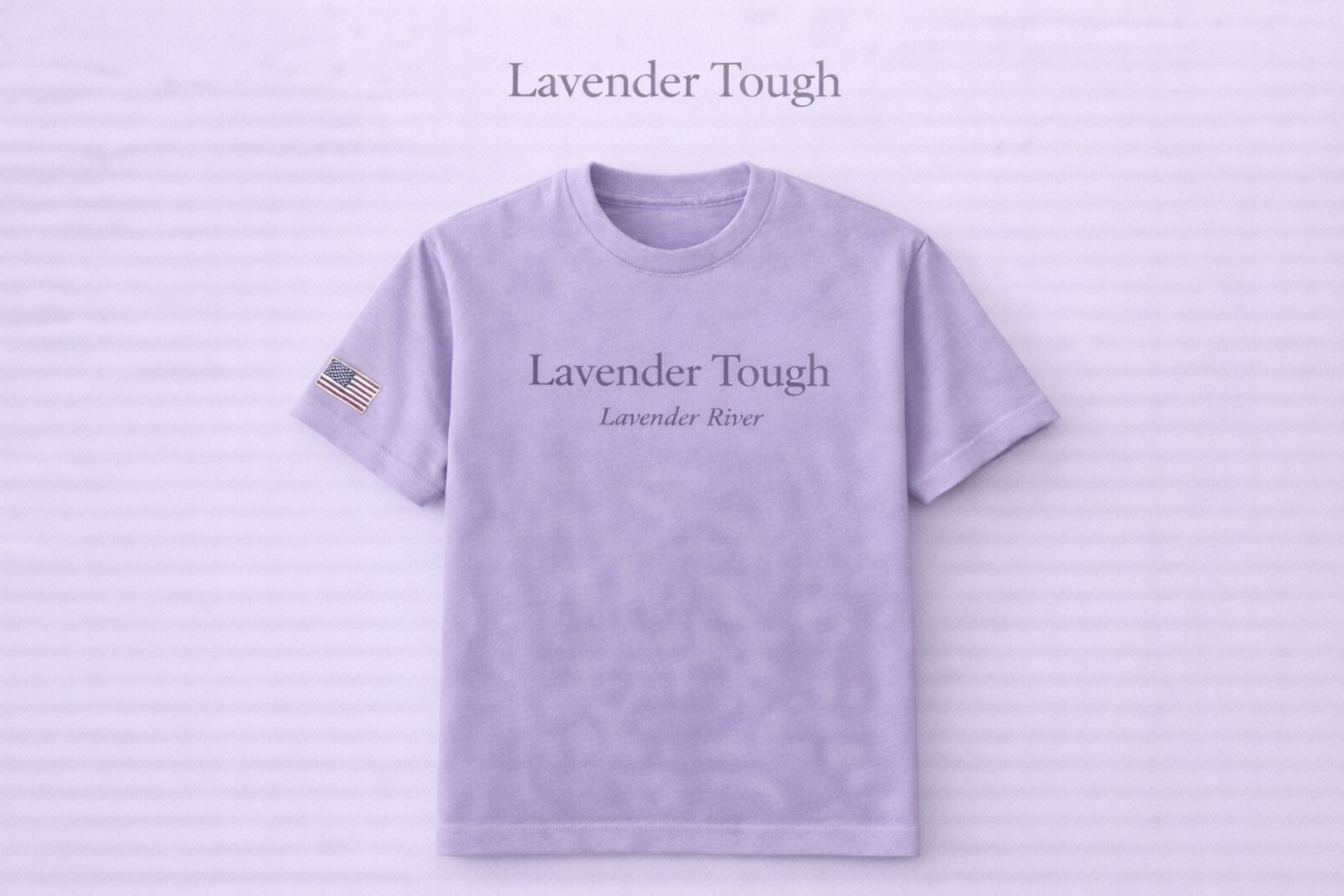 Lavender Tough tee in lavender shown solo